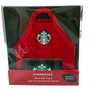 2025 Starbucks Gift Card & Mini Barista Apron Christmas Holiday Plaid NO Value 0